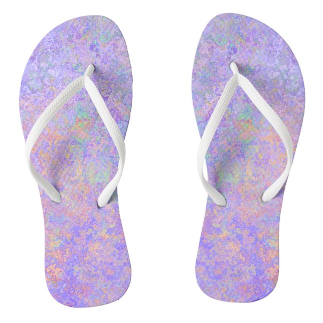 Psychedelic Lavender Purple Neon Pastel Abstract Jandals (Footbed)