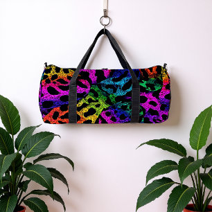 Psychedelic Leopard Print Duffle Bag