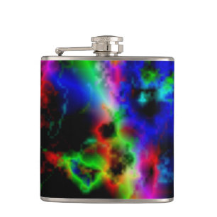 Psychedelic lightning Streaks Patterned Hip Flask