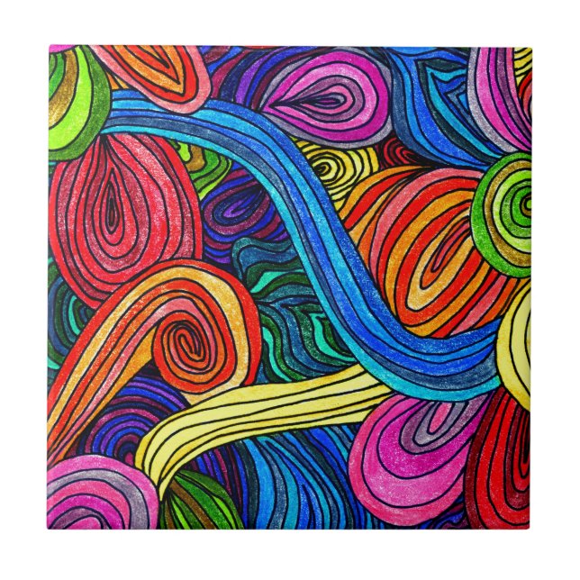 Psychedelic Lines Tile (Front)
