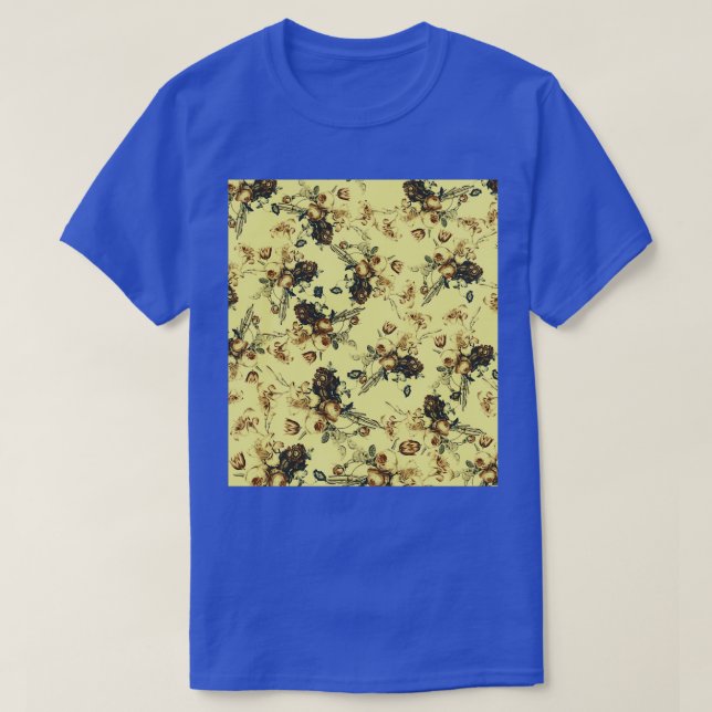 Psychedelic Look Floral or Flower Pattern T-Shirt (Design Front)