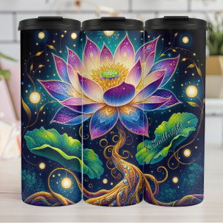 Psychedelic Lotus Flower Cosmic Roots Thermal Tumbler