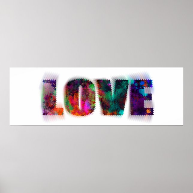 psychedelic love colourful typography poster art (Front)
