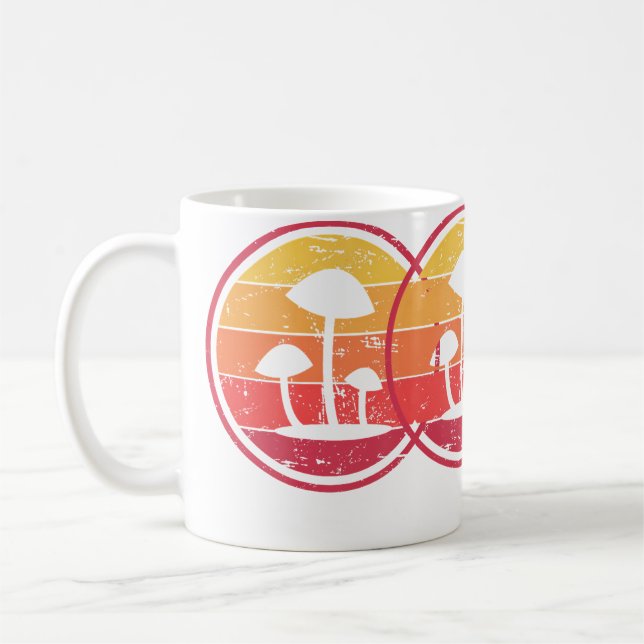 Psychedelic Magic Mushrooms  Retro Vintage Psilocy Coffee Mug (Left)