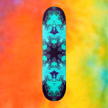 Psychedelic Mandala Flower Blue and Purple Skateboard<br><div class="desc">This psychedelic kaleidoscope flower design features blue and purple. Vibrant trippy visuals for the modern hippie or anyone who loves bright funky colors!</div>