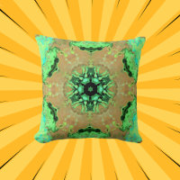 Psychedelic Mandala Flower Orange and Green