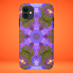 Psychedelic Mandala Flower Purple and Blue Case-Mate iPhone Case