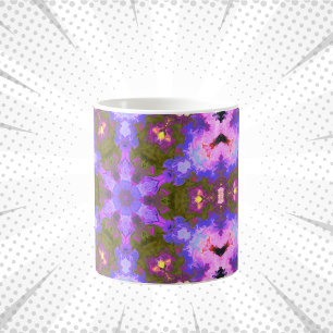 Psychedelic Mandala Flower Purple and Blue Coffee Mug