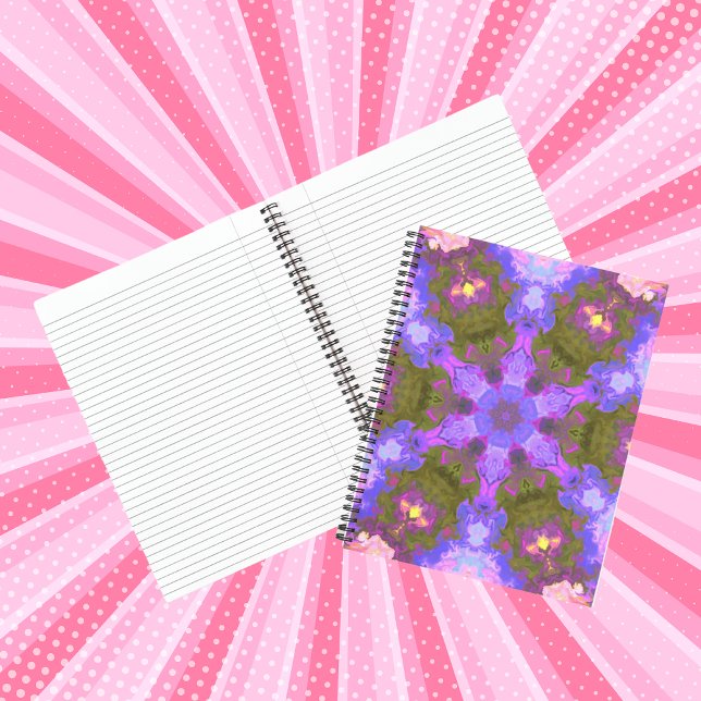 Psychedelic Mandala Flower Purple and Blue Notebook (Creator Uploaded)