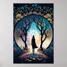 Psychedelic Mandala Forest Poster | Trippy 3