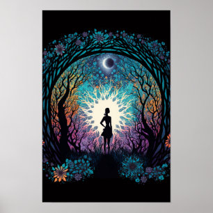 Psychedelic Mandala Forest Poster Trippy 4