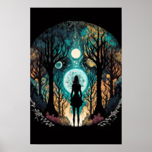Psychedelic Mandala Forest Poster | Trippy 5