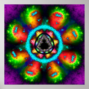 Psychedelic Mandelbrot Fractal Poster