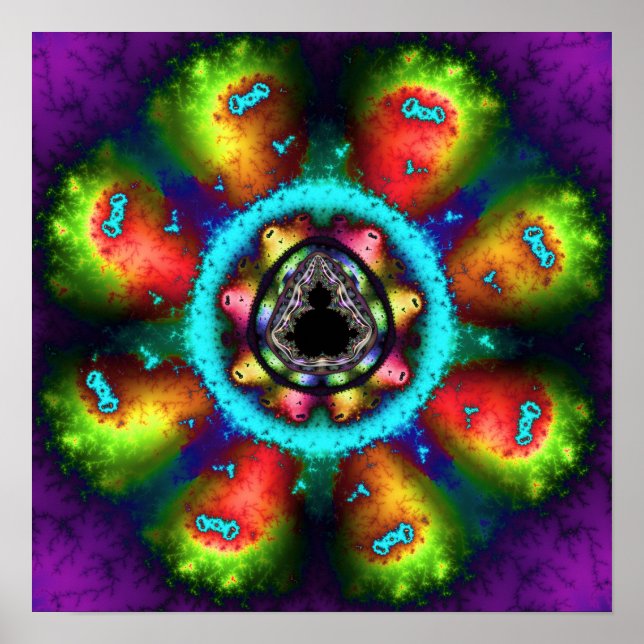 Psychedelic Mandelbrot Fractal Poster (Front)