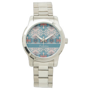 Psychedelic marble design customisable watch