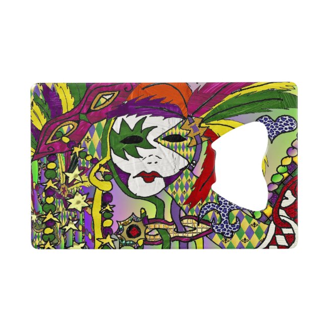Psychedelic Mardi Gras Feather Mask (Back Horizontal)
