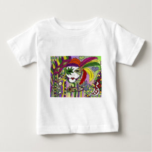 Psychedelic Mardi Gras Feather Masks Gifts Apparel Baby T-Shirt