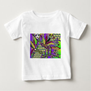 Psychedelic Mardi Gras Feather Masks Gifts Apparel Baby T-Shirt