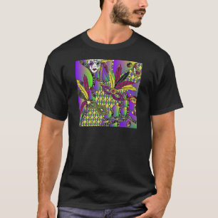 Psychedelic Mardi Gras Feather Masks Gifts Apparel T-Shirt