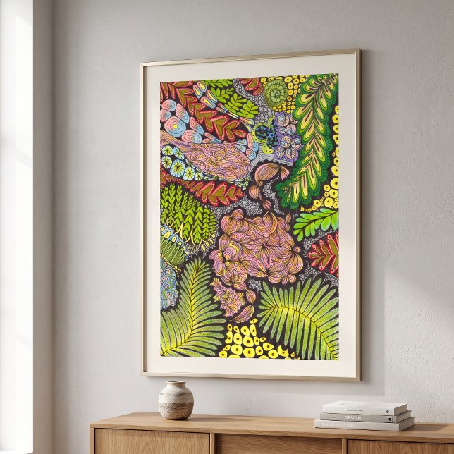 Psychedelic Maximalist Boho Abstract Botanical Poster (Creator Uploaded)
