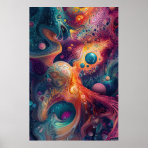 Psychedelic Melted Galaxy Poster