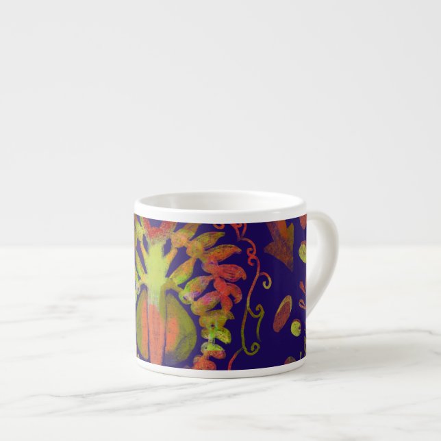 Psychedelic Mirror Symmetry Abstract Art Espresso Cup (Front Right)