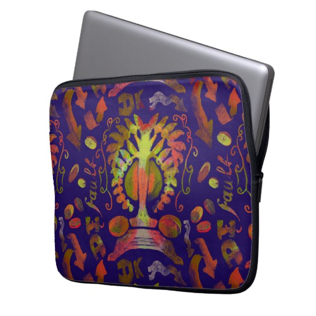  Psychedelic Mirror Symmetry Abstract Art Laptop Sleeve (Front Left)