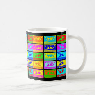 Psychedelic Mix Tape - Black Background Coffee Mug