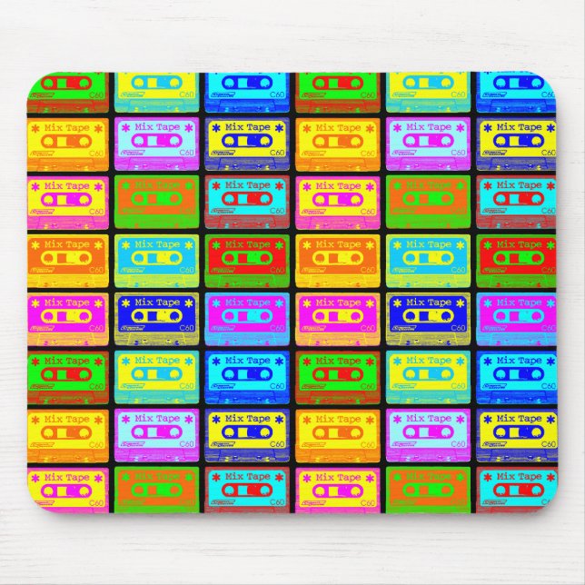 Psychedelic Mix Tape Pop Mouse Pad (Front)