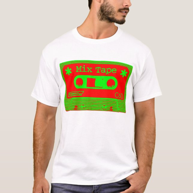 Psychedelic Mix Tape - Red and Green T-Shirt (Front)