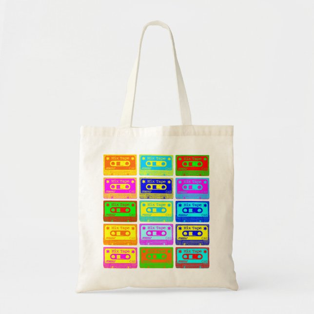 Psychedelic Mix Tape Tote Bag (Front)
