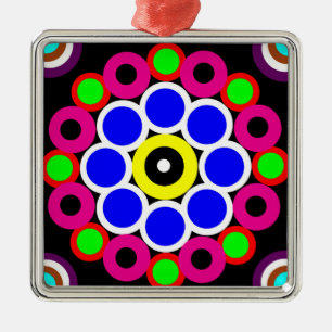Psychedelic Modern Persian Rug Pattern Metal Tree Decoration