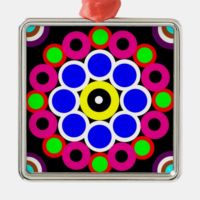 Psychedelic Modern Persian Rug Pattern Metal Tree Decoration (Front)