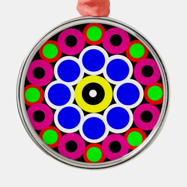 Psychedelic Modern Persian Rug Pattern Metal Tree Decoration (Front)