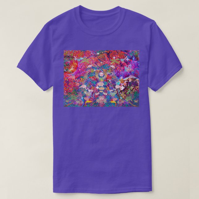 Psychedelic Moody Floral Wallpaper T-Shirt (Design Front)