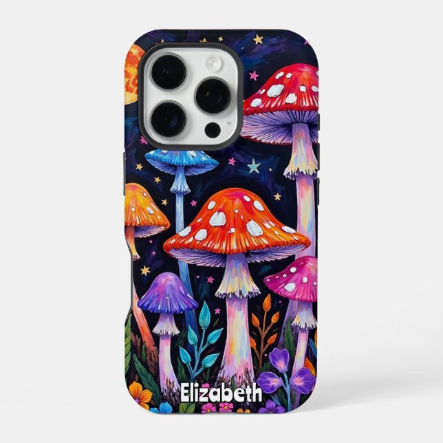 Psychedelic Moonlight Garden iPhone Case (Back)