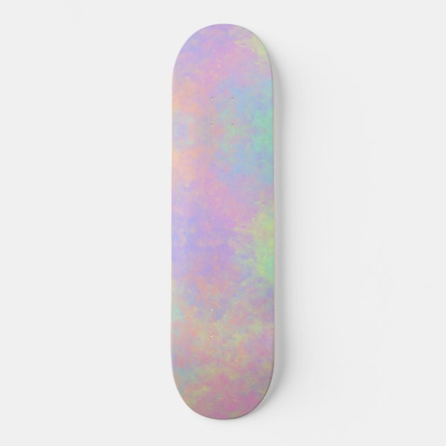 Psychedelic Mottled Pastel Skateboard (Front)