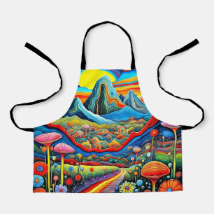 Psychedelic Mountain Landscape 2 Apron
