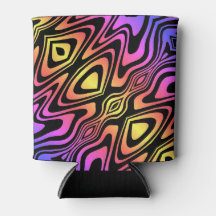 Psychedelic Multicolored Can Cooler