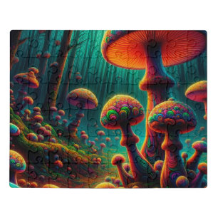Psychedelic Mushroom Forest Jigsaw Puzzle