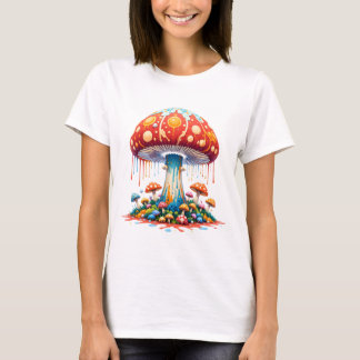 Psychedelic Mushroom Illustration T-Shirt