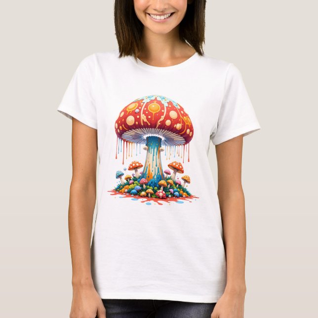 Psychedelic Mushroom Illustration T-Shirt (Front)