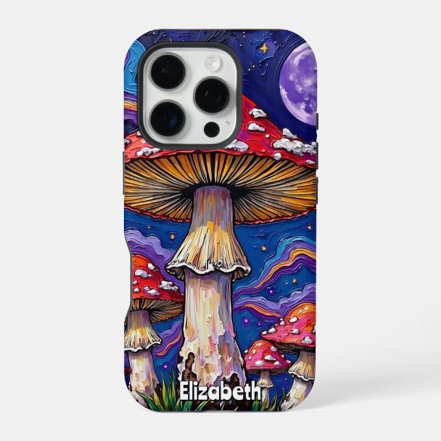  "Psychedelic Mushroom Night iPhone Case (Back)