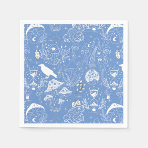 Psychedelic Mushroom Pattern 2D.BW.b Napkin