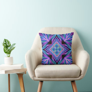 Psychedelic Neon Abstract Explosion Cushion