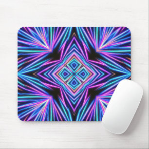 Psychedelic Neon Abstract Explosion Mouse Pad