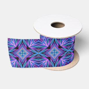 Psychedelic Neon Abstract Explosion Satin Ribbon