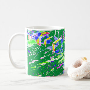Psychedelic Neon Abstract Kaleidoscope Art Coffee Mug