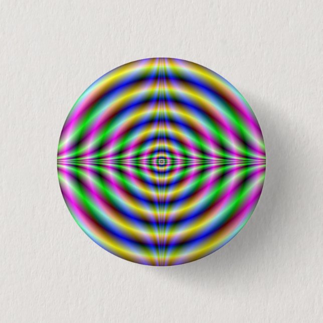 Psychedelic Neon Eye 3 Cm Round Badge (Front)