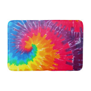 Psychedelic Neon Tie-Dye  Bath Mat